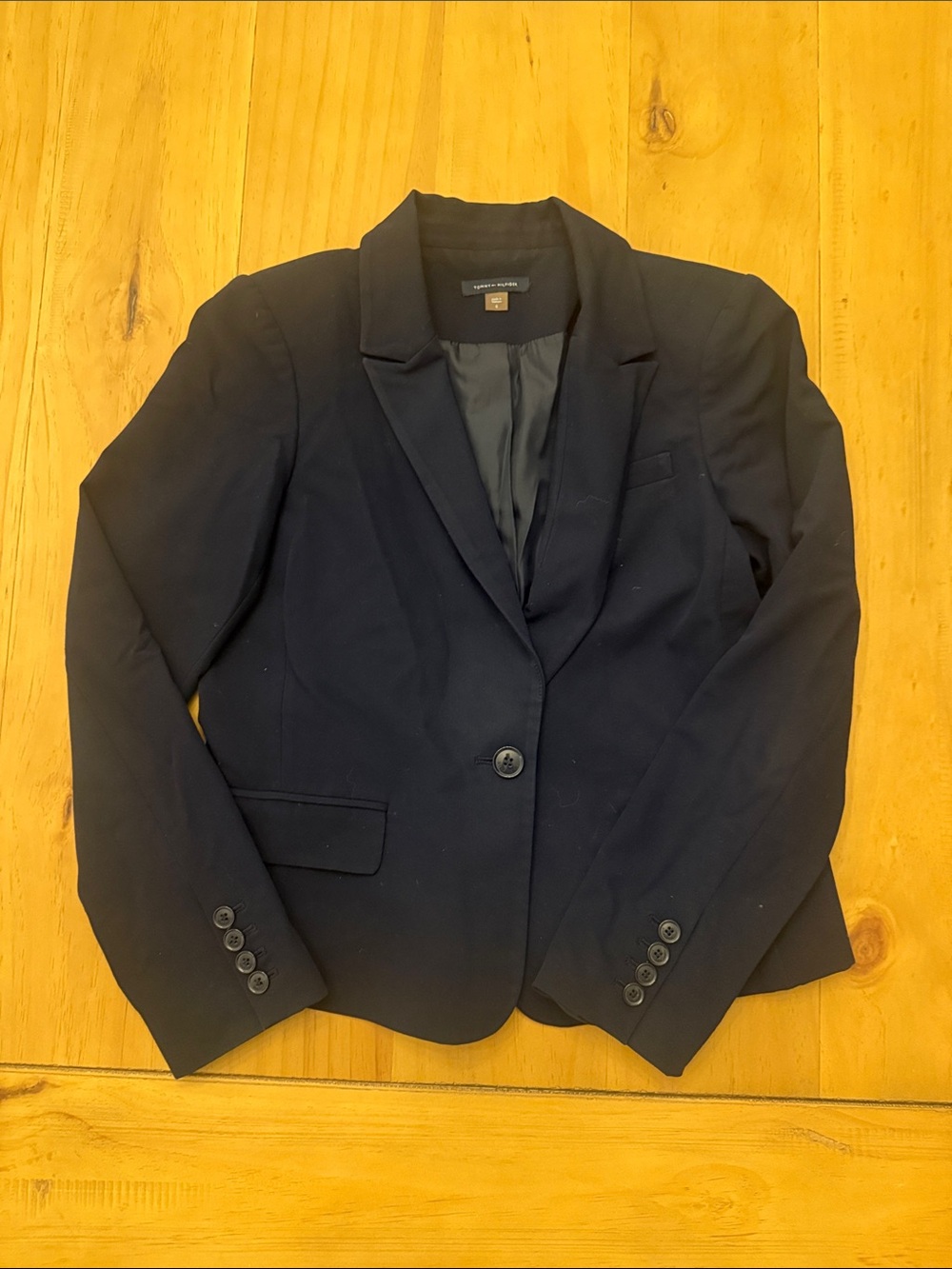 Tommy Hilfiger Women's Navy Single-Button Blazer